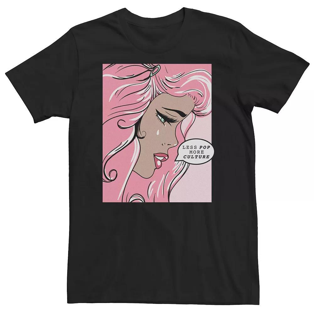 Big & Tall Trendy "Less Pop More Culture" Poster Tee, Men's, Size: XL Tall, Black Product Image
