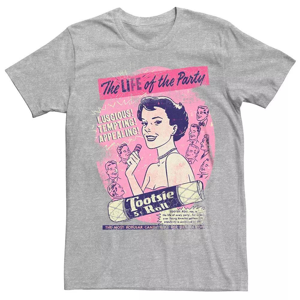 Men's Tootsie Roll Vintage Party Poster Tee, Size: XXL, Athletic Grey Product Image