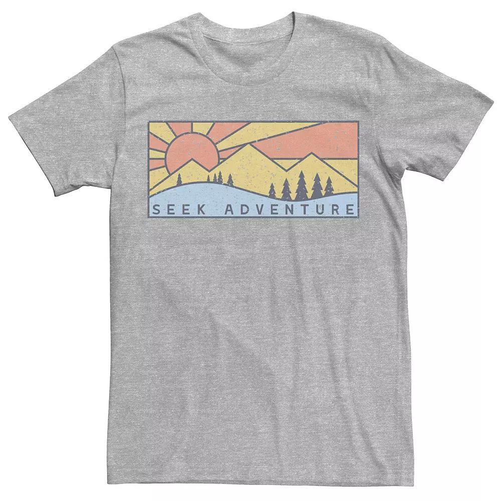 Men's Seek Adventure Graphic Sunset Mountain Scene Tee, Boy's, Size: XS, Athletic Grey Product Image
