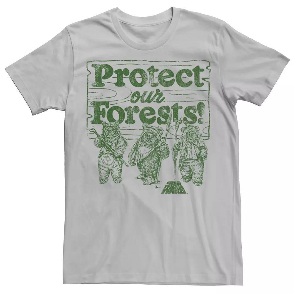 Men's Star Wars Ewoks Protect Our Forests Camp Tee, Size: XL, Silver Product Image