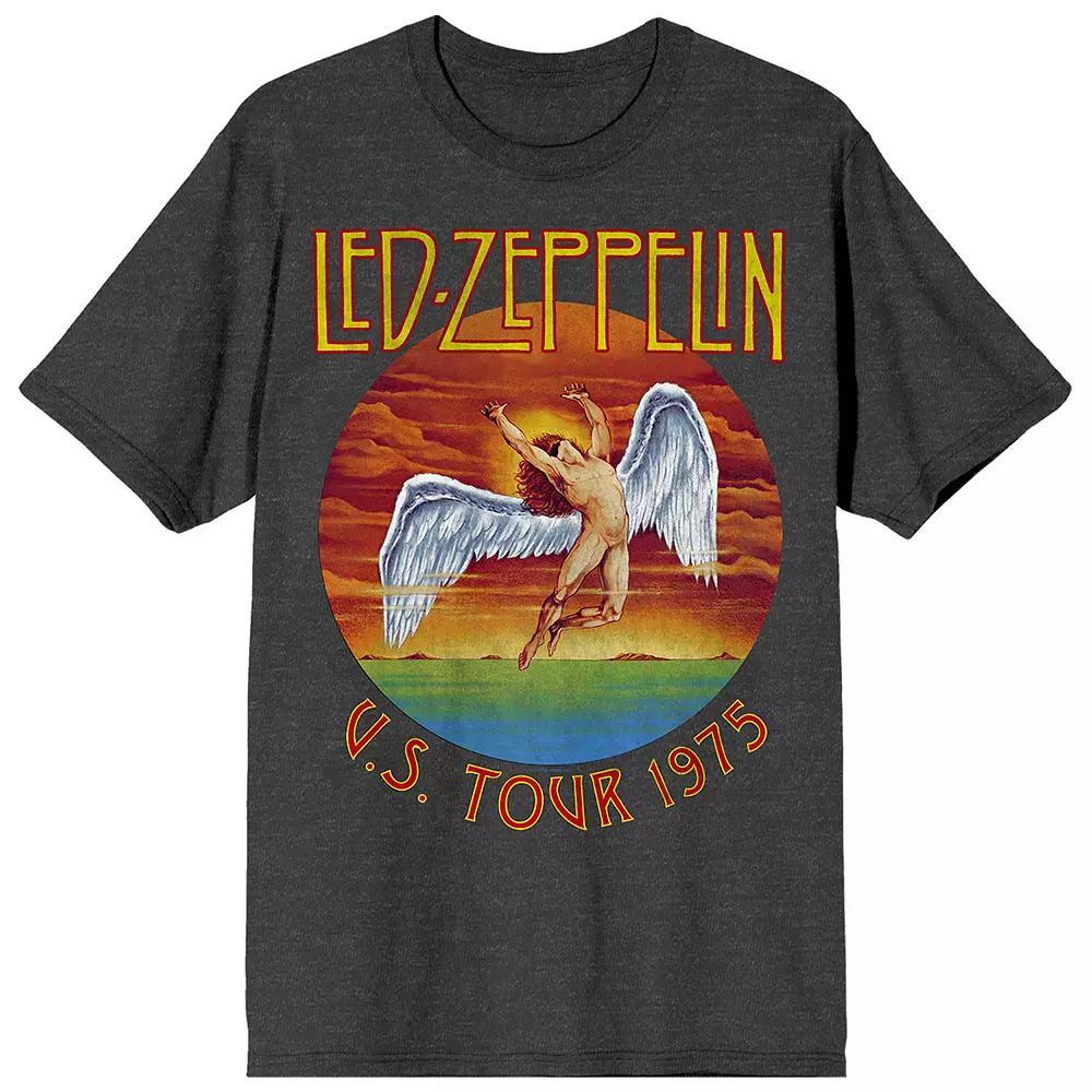 Men's Led Zeppelin 1975 U.S. Tour Icarus Graphic Tee, Size: Small, Gray Product Image