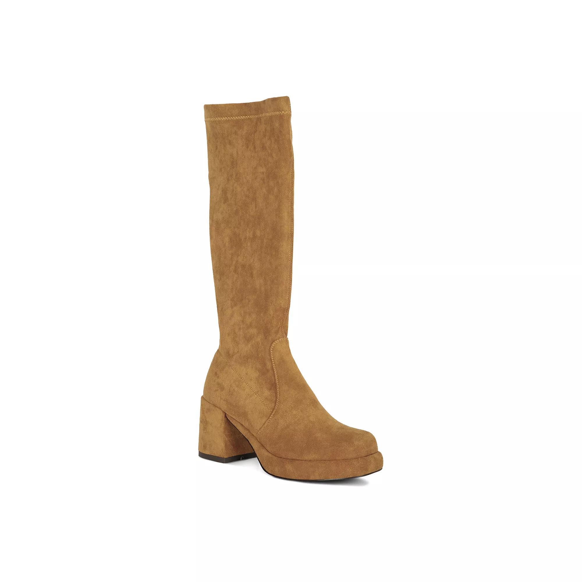 Rag & Co Two Cubes Women's Suede Mid Calf Boots, Size: 10 Product Image