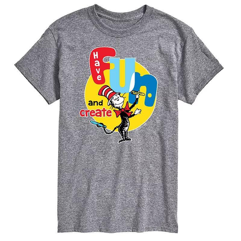 Big & Tall Dr Seuss Have Fun Create, Mens Grey Product Image