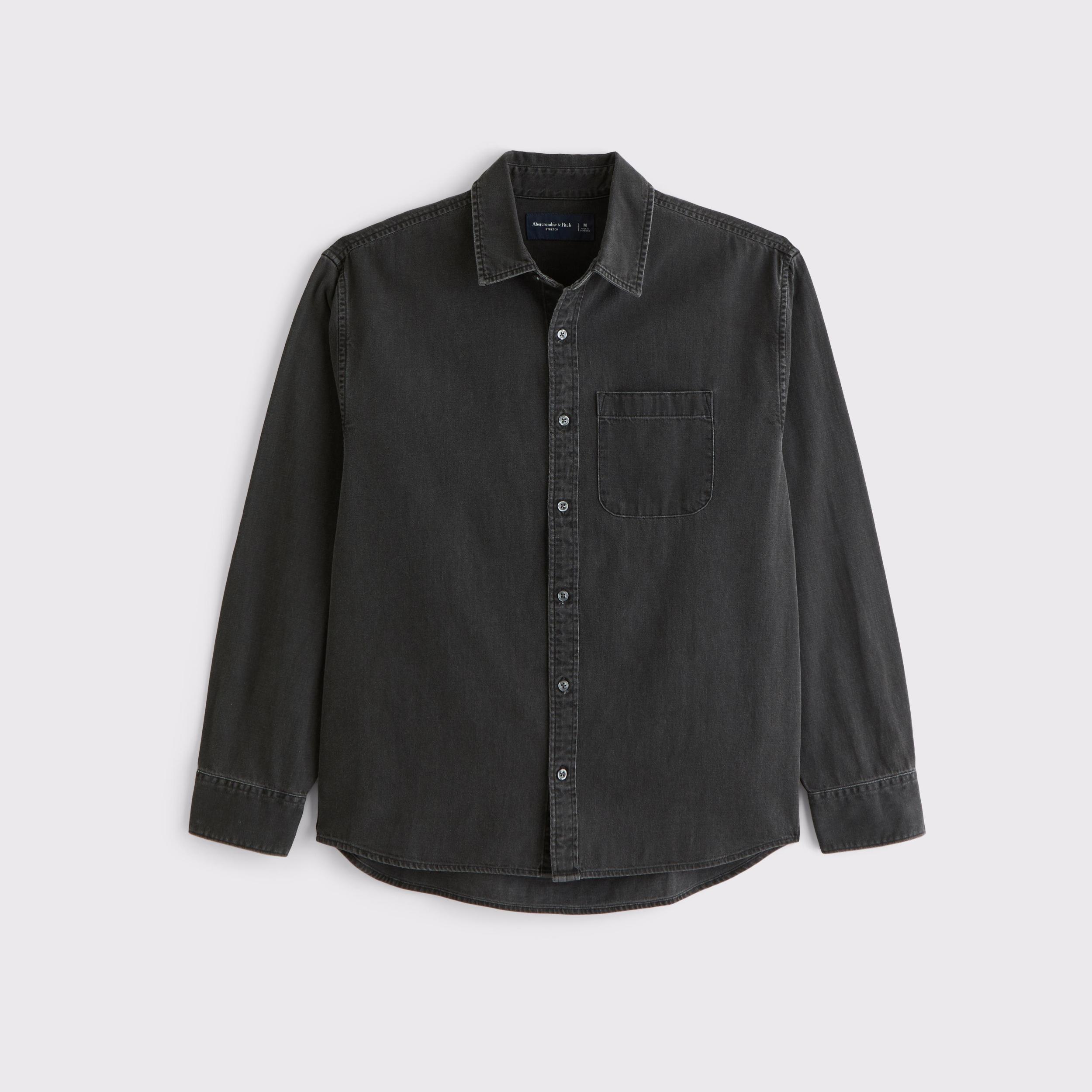Denim Button-Up Shirt Product Image