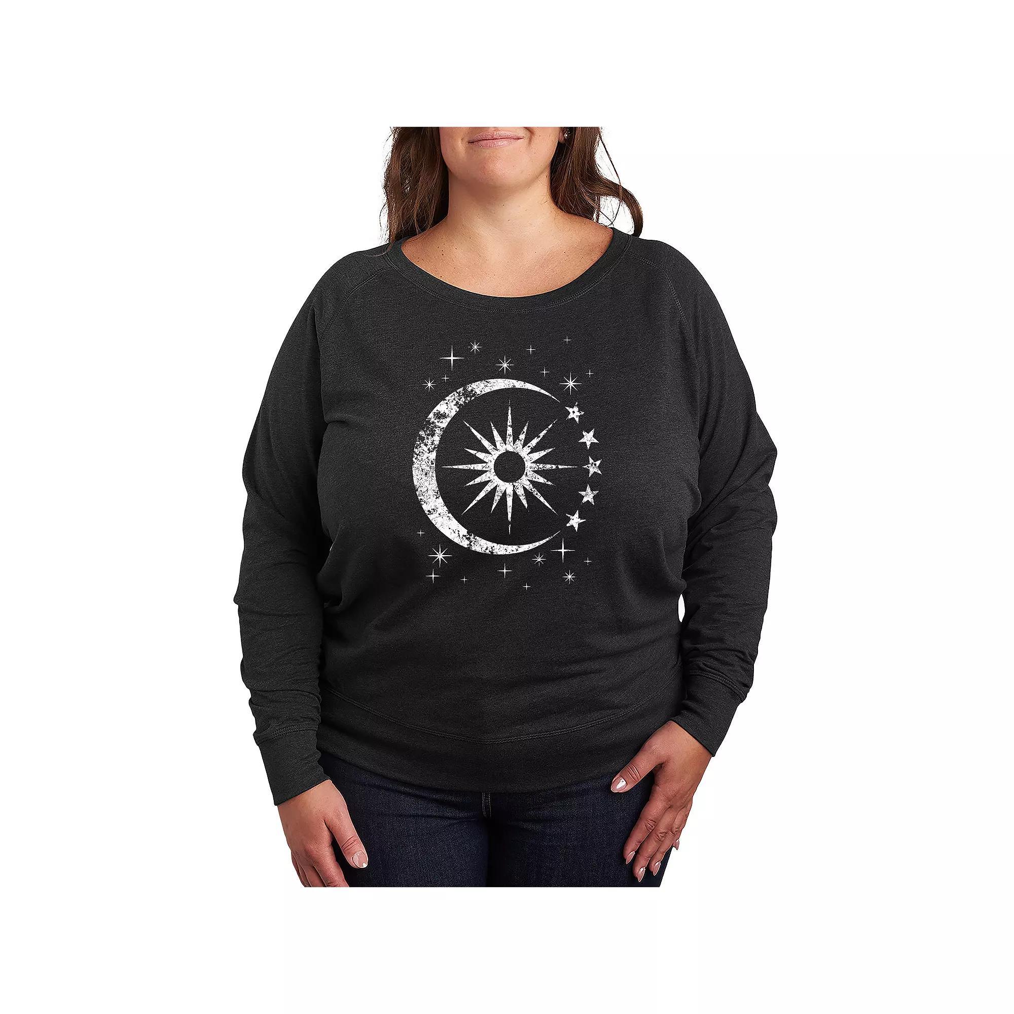 Plus Size Friends Couch Fountain Set Graphic Tee, Womens Grey Indigo Product Image