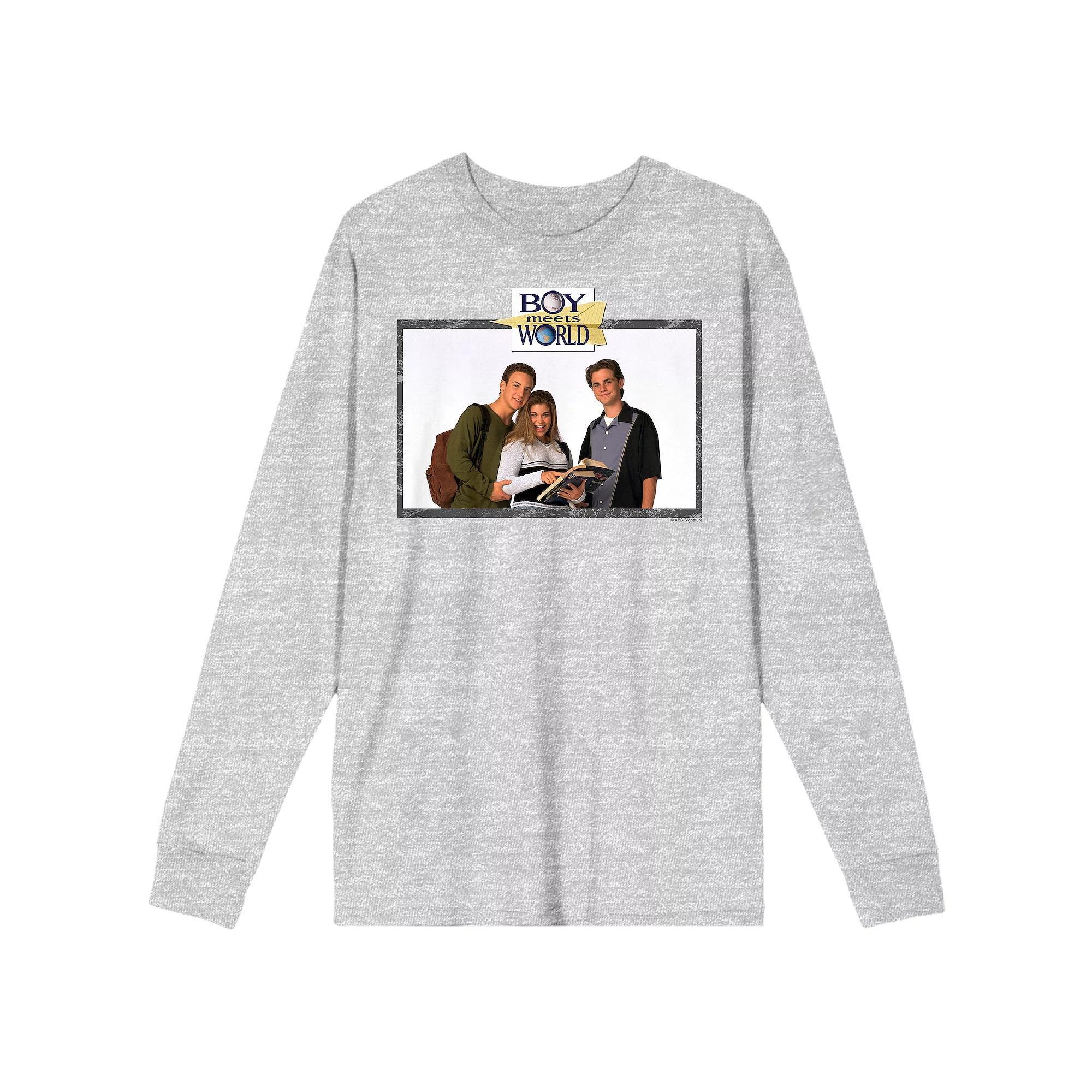 Men's Boy Meets World Long Sleeve Tee, Size: XXL, Gray Product Image