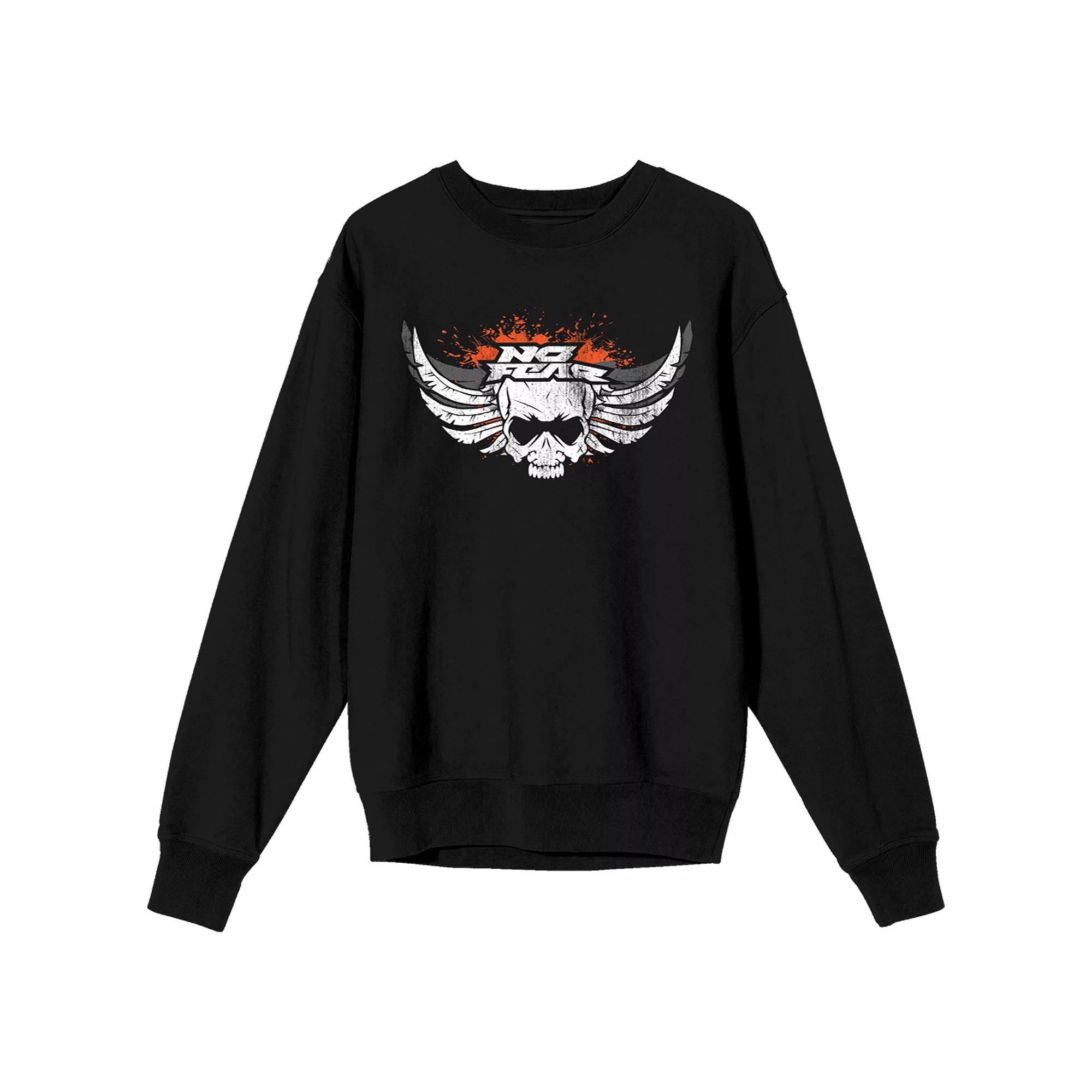 Men's No Fear Skull With Wing Long Sleeve Graphic Tee, Size: Large, Black Product Image