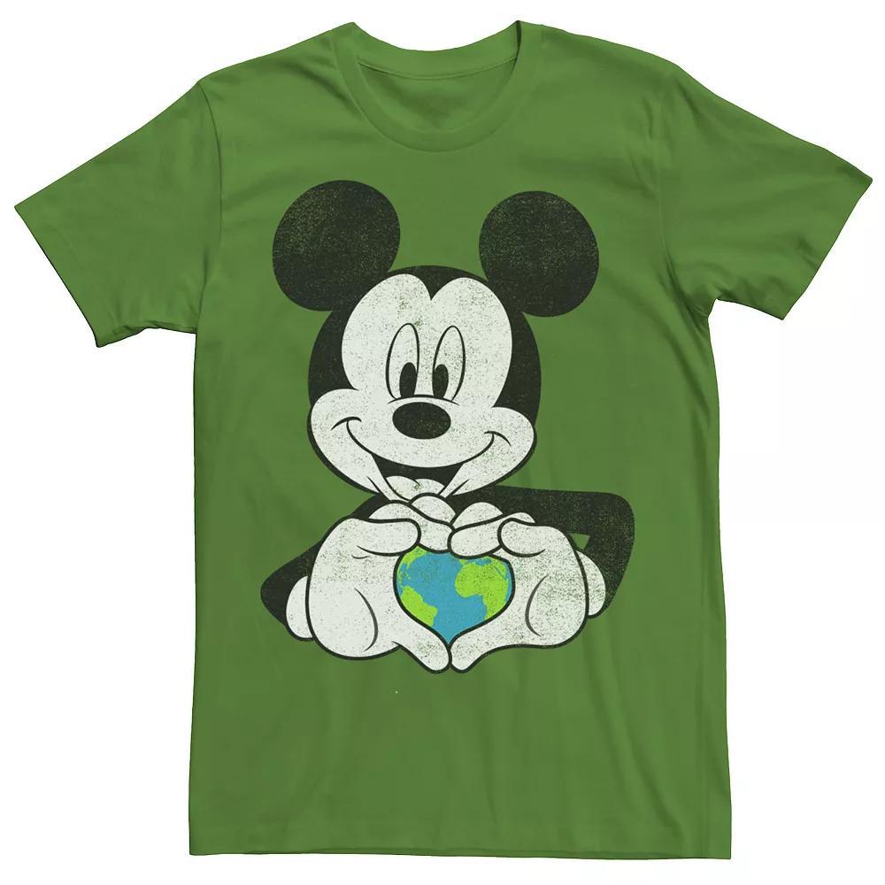 Men's Disney Mickey & Friends Earth Day Mickey Holding Earth Tee, Size: Medium, Kelly Product Image