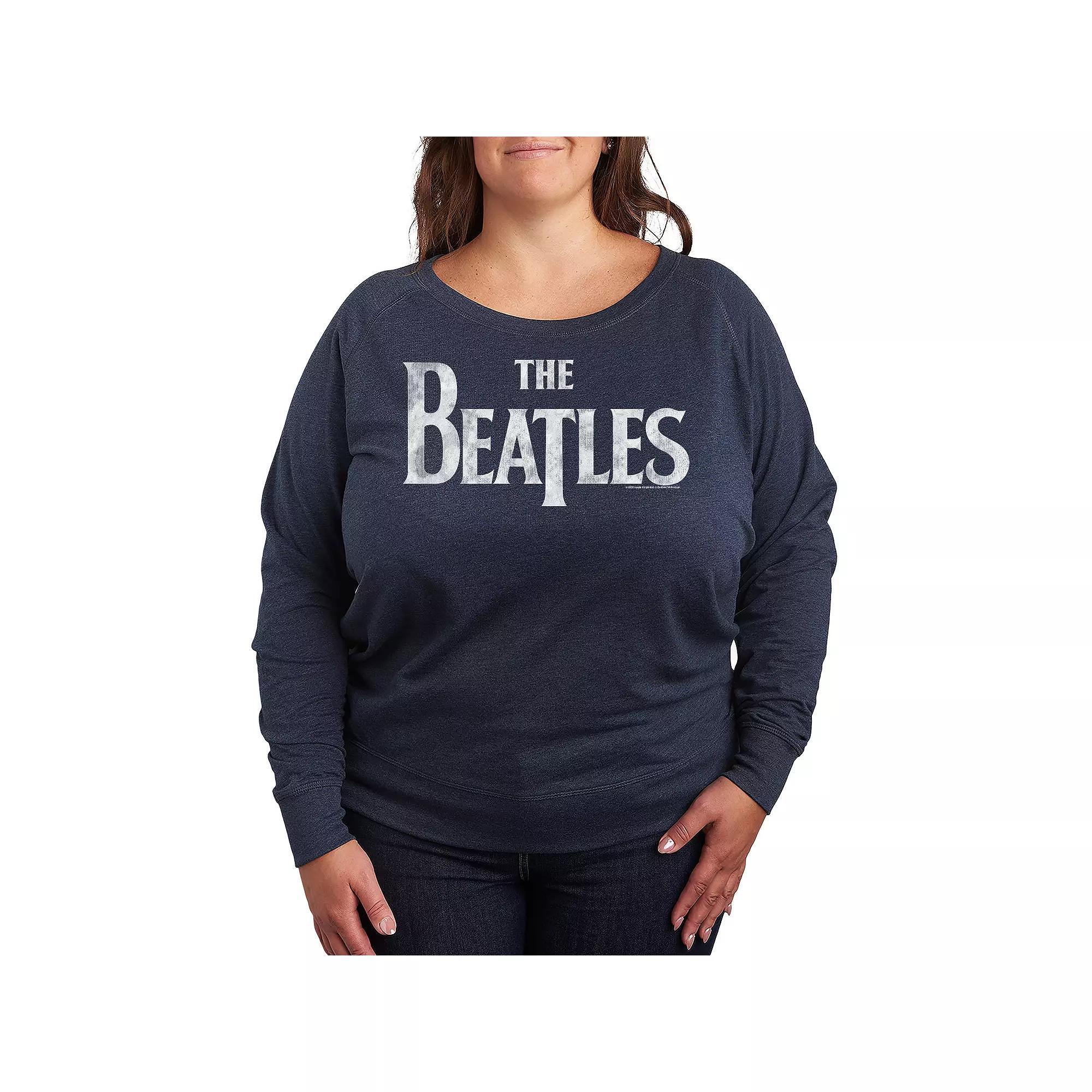 Plus Size Peanuts Snoopy Joy French Terry Long Sleeve Tee, Women's, Size: 4XL, Grey Indigo Product Image