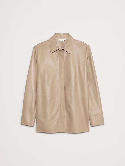 Relaxed Leather Overshirt Product Image