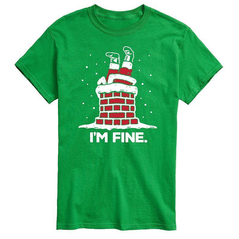 Big & Tall I'm Fine Santa Chimney Graphic Tee, Men's, Size: Large Tall, Blue Product Image