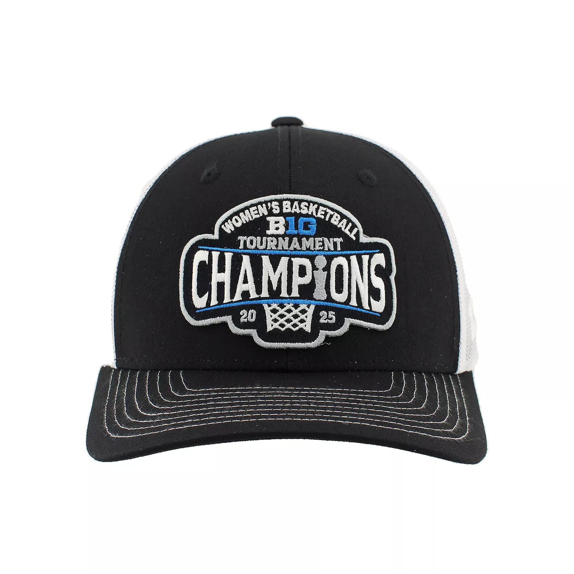 Unisex Zephyr Black/White UCLA Bruins 2025 Big Ten Women's Basketball Conference Tournament Champions Locker Room Trucker Adjustable Hat Product Image