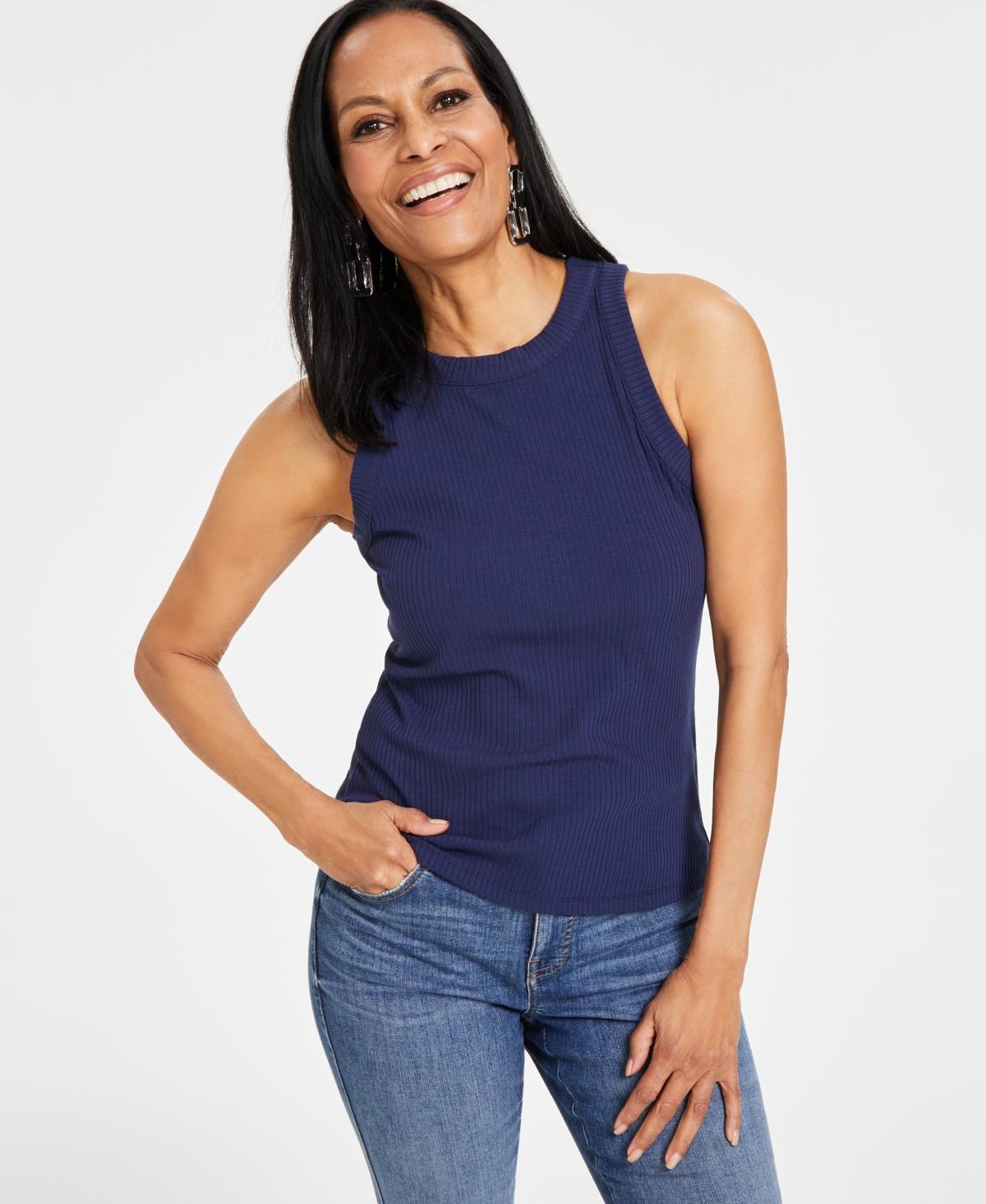 I.n.c. International Concepts Womens Ribbed Crewneck Tank, Created for Macys Product Image