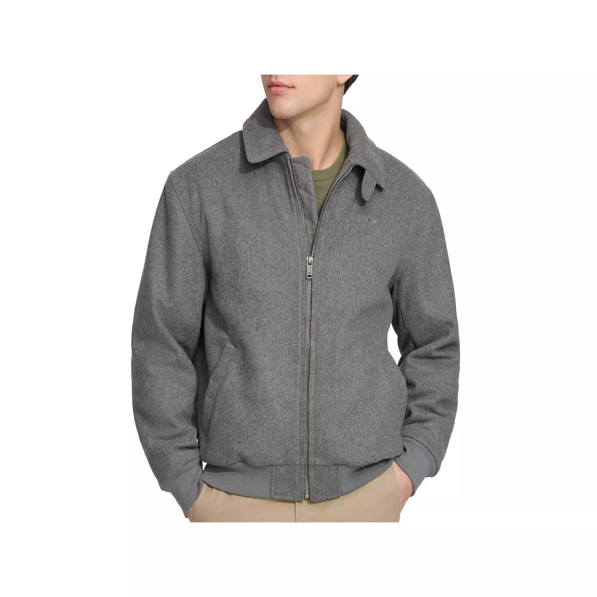 Men's Dockers® Wool Blend Bomber Jacket with Laydown Collar, Size: Large, Grey Product Image
