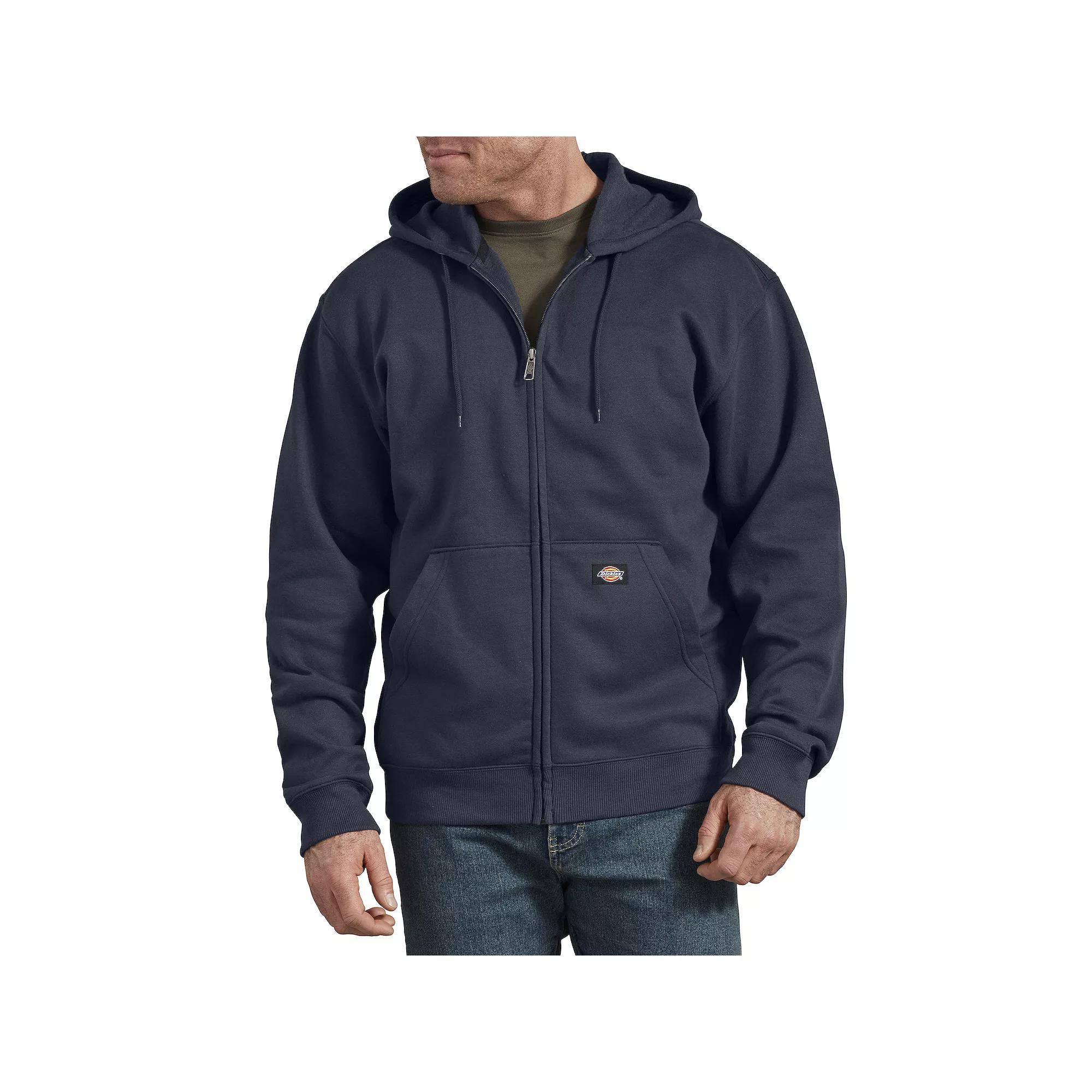 Mens Dickies Fleece Zip-Front Hoodie Dark Grey Product Image