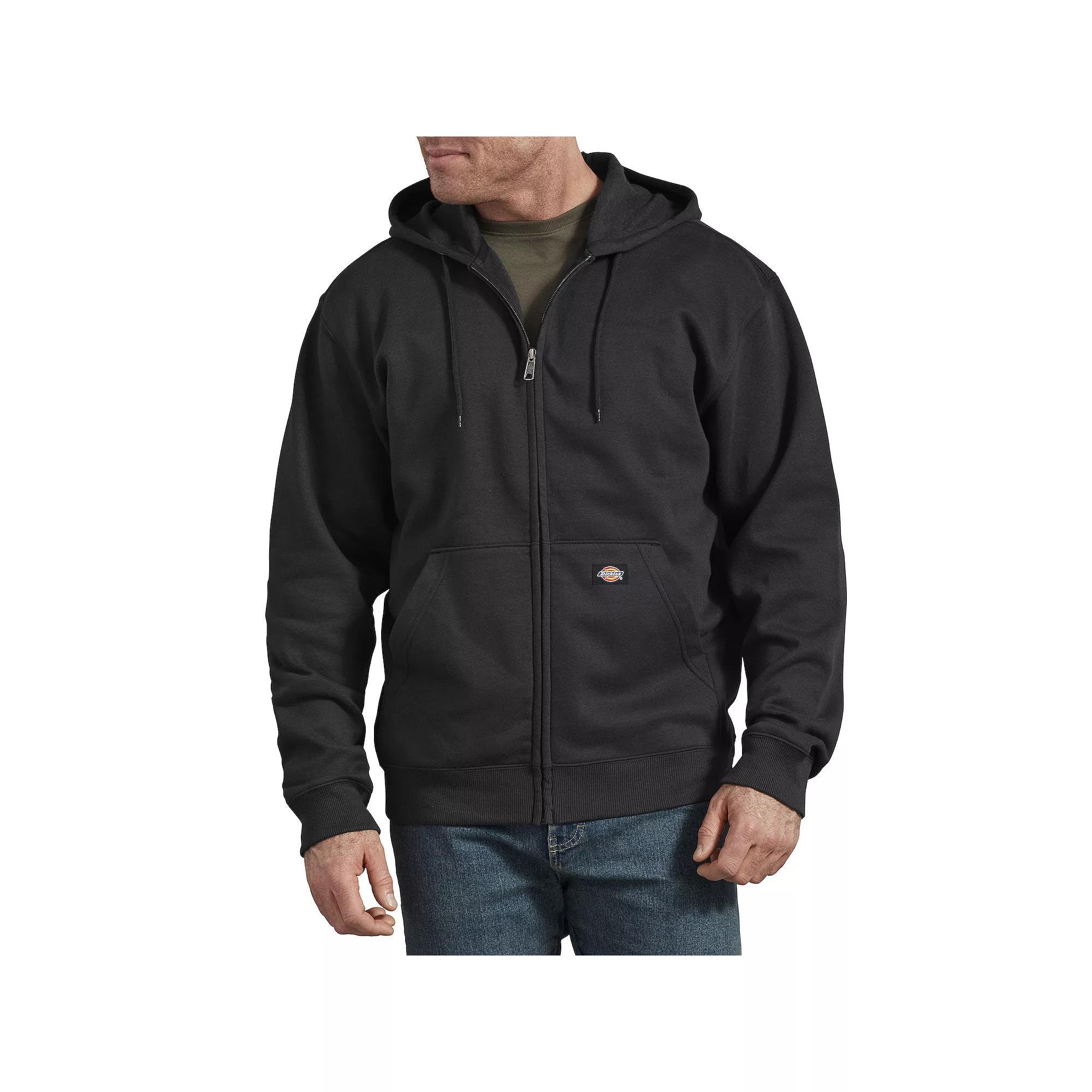 Mens Dickies Fleece Zip-Front Hoodie Dark Grey Product Image