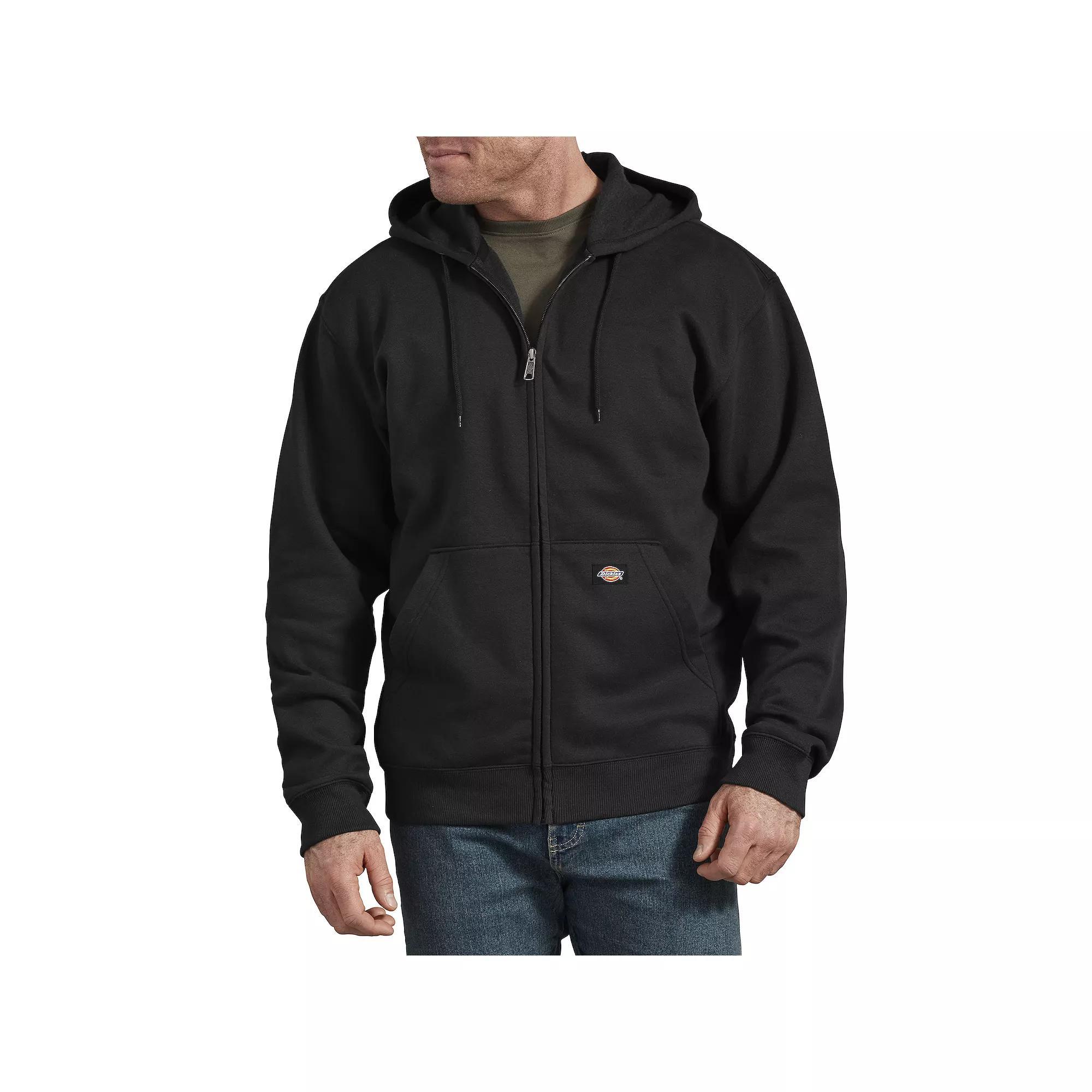 Mens Dickies Fleece Zip-Front Hoodie Dark Grey Product Image