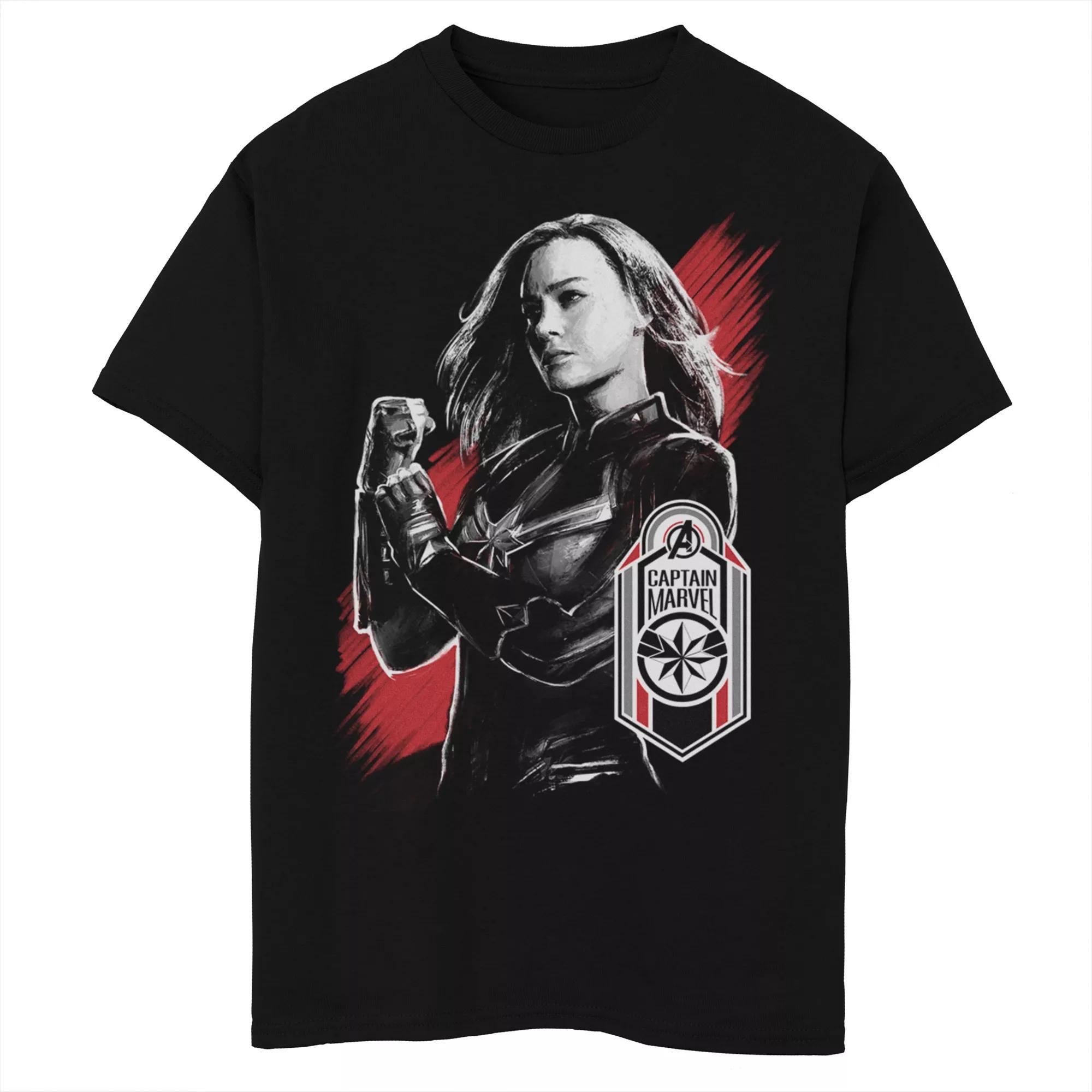 Boys 8-20 Marvel Avengers Endgame Captain Marvel Tag Portrait Graphic Tee, Boy's, Size: Large, Black Product Image