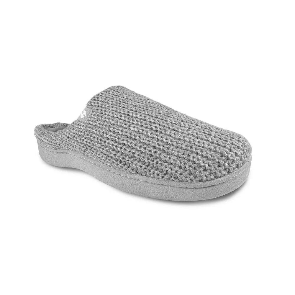 Heat Holders Women's Heatweaver Ribbed Knit Scuff Slippers, Size: 9-10, Gray Product Image