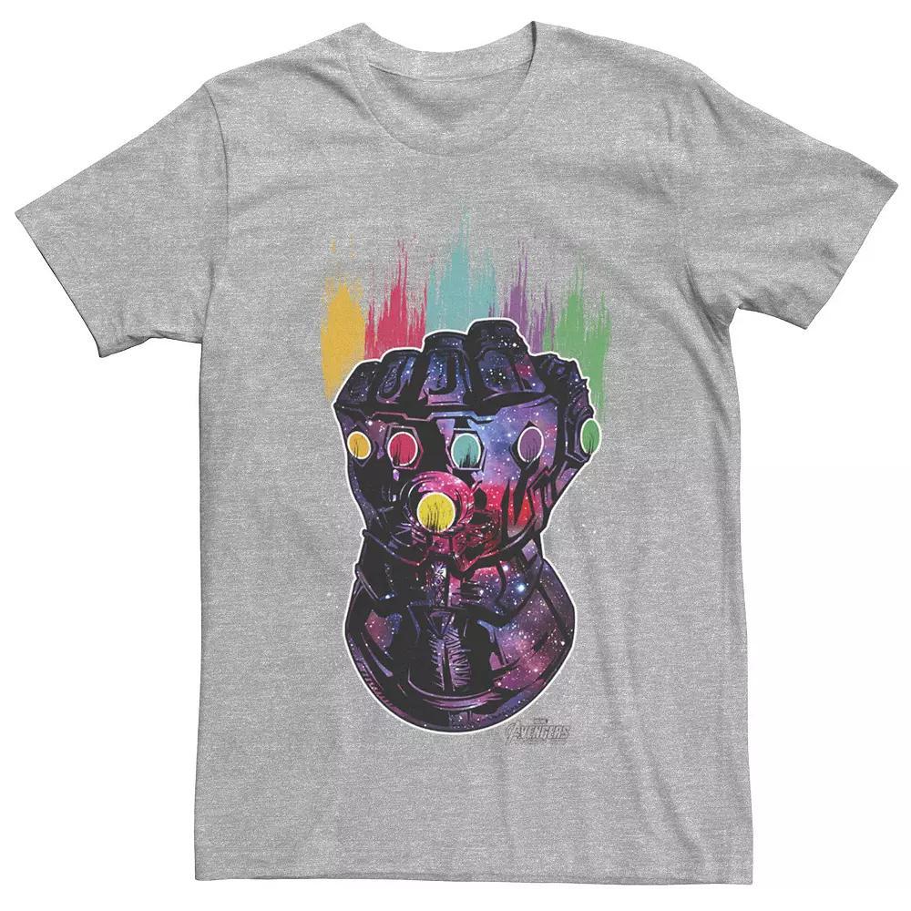 Men's Marvel Infinity War Galaxy Paint Gauntlet Graphic Tee, Size: Small, Athletic Grey Product Image