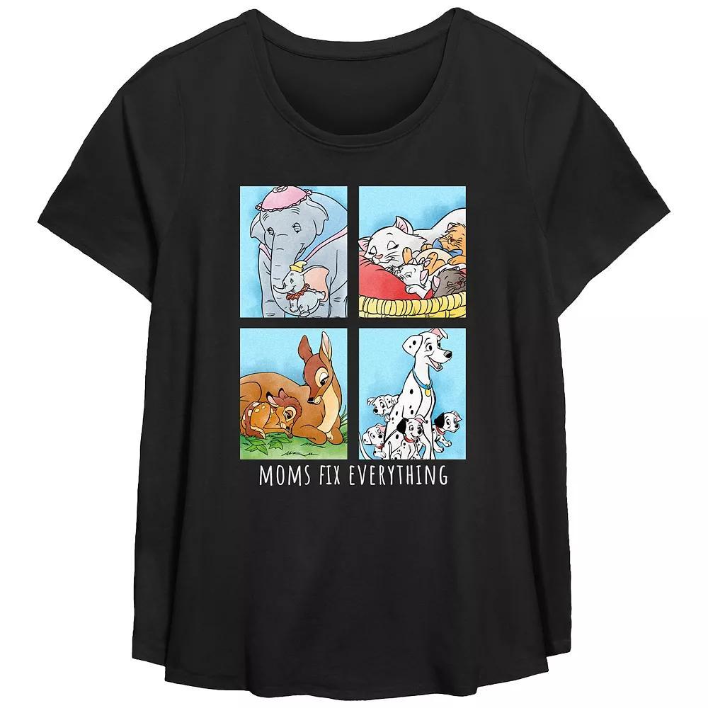 Disney Moms Fix Everything Character Squares Plus Size Flowy Graphic Tee, Women's, Size: 5XL, Black Product Image