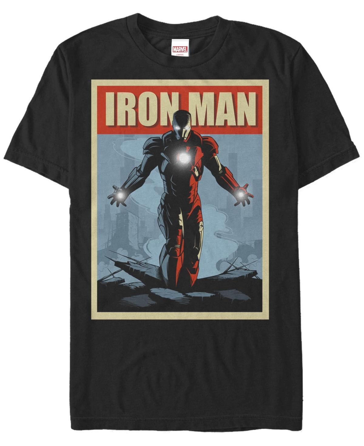 Men's Marvel Iron Man Rise From The Ashes Deco Style Tee, Size: XL, Black Product Image