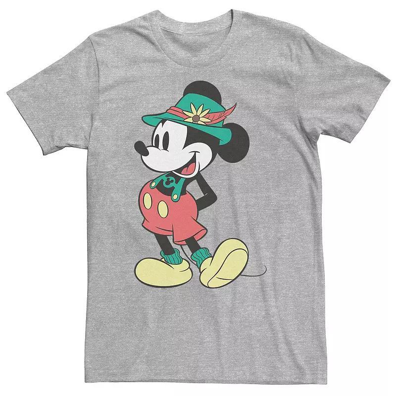 Big & Tall Disney Mickey Mouse Happy Lederhosen Portrait Tee, Men's, Size: Large Tall, Athletic Grey Product Image