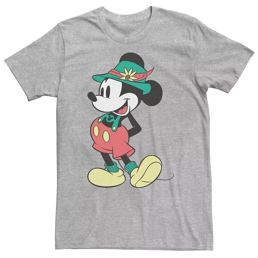 Big & Tall Disney Mickey Mouse Happy Lederhosen Portrait Tee, Men's, Size: Large Tall, Athletic Grey Product Image