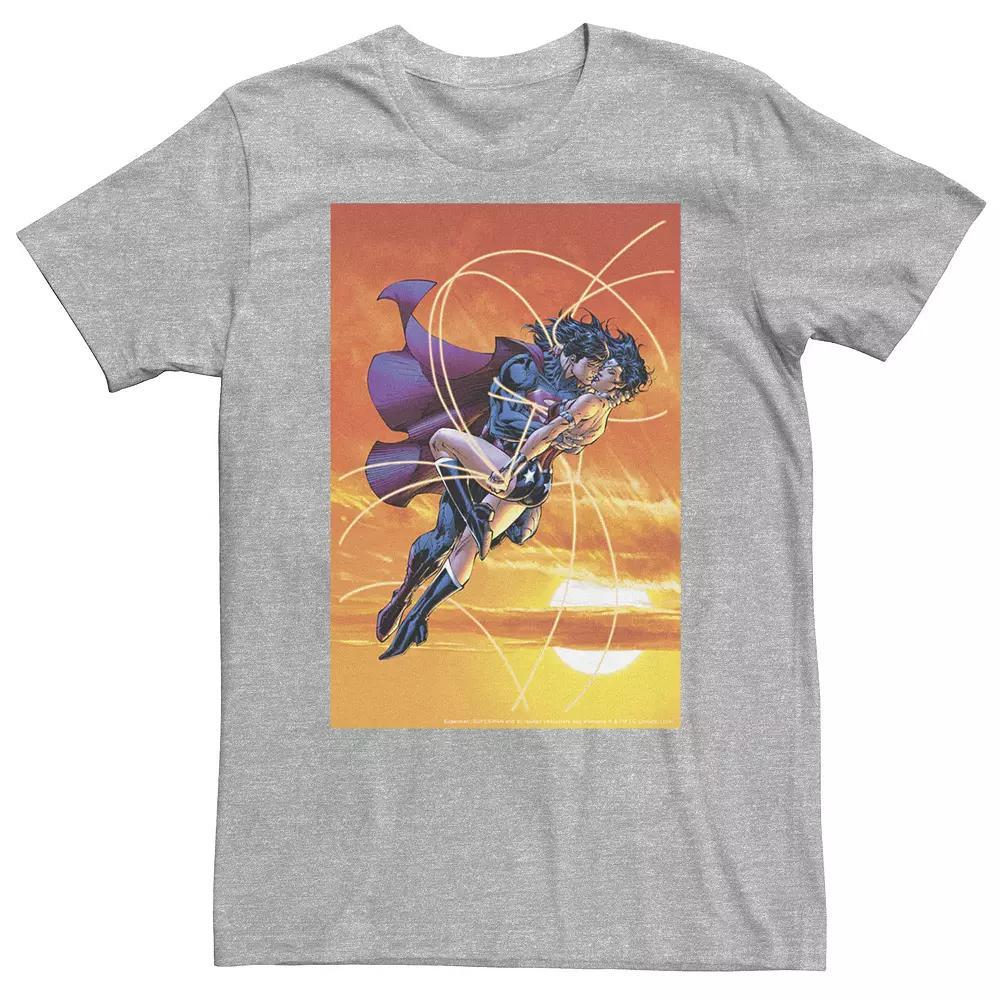 Big & Tall DC Comics Superman & Lois Lane The Kiss Poster Tee, Men's, Size: 4XL Tall, White Product Image