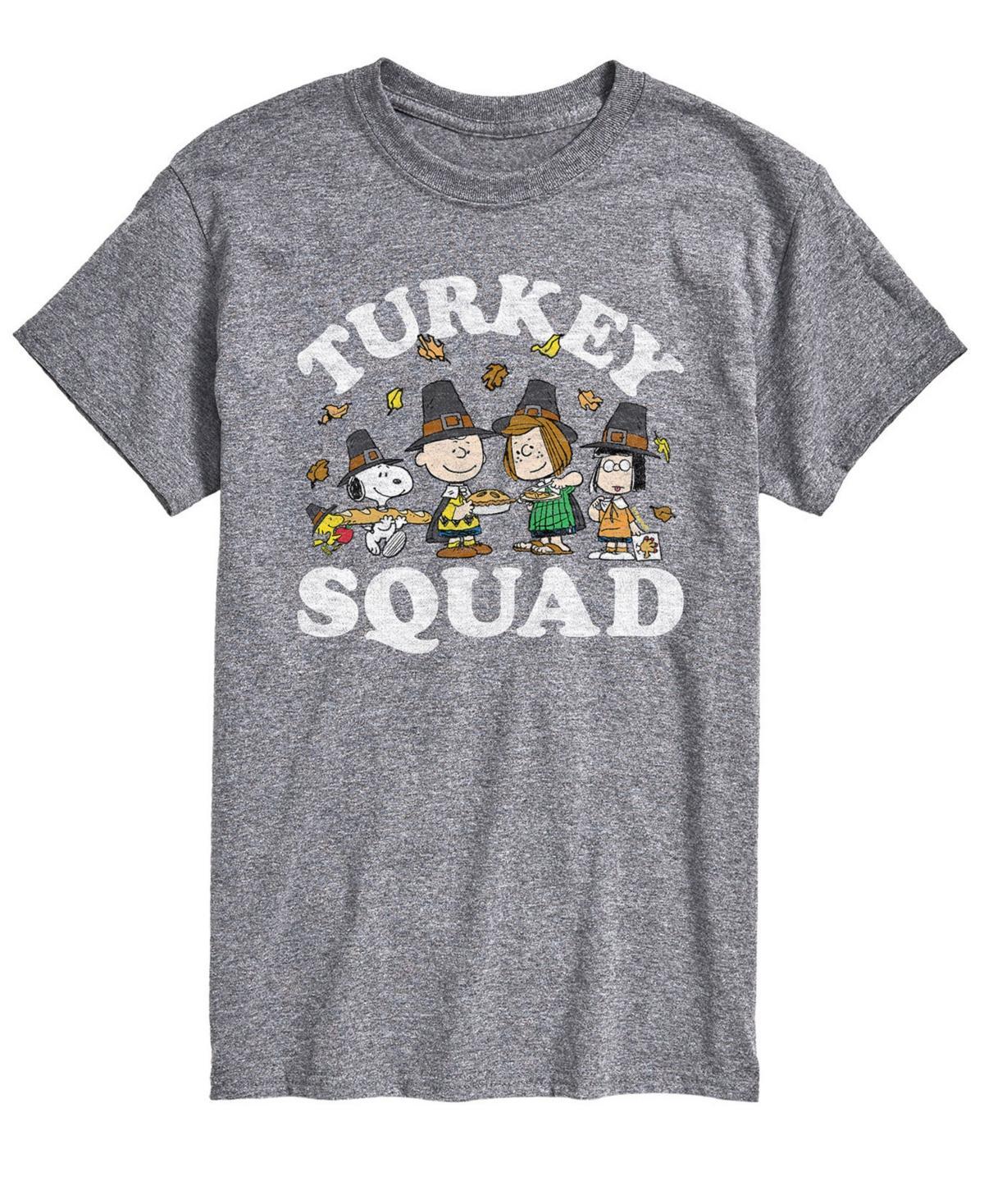 Men's Peanuts Turkey Squad Tee, Size: Large, Gray Product Image