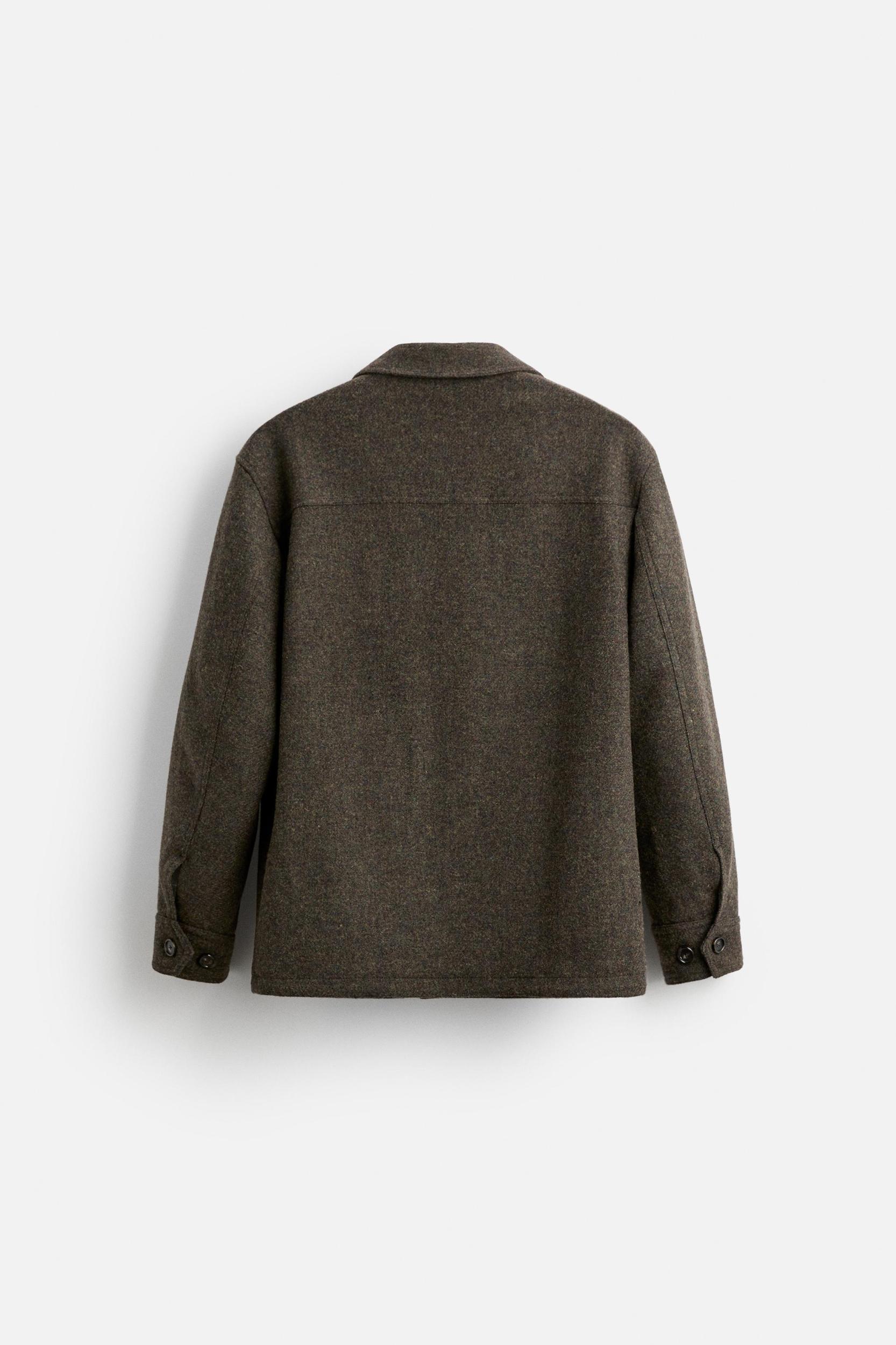 100% WOOL POCKET OVERSHIRT Product Image