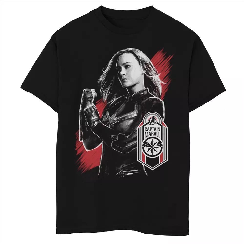 Boys 8-20 Marvel Avengers Endgame Captain Marvel Tag Portrait Graphic Tee, Boy's, Size: Large, Black Product Image