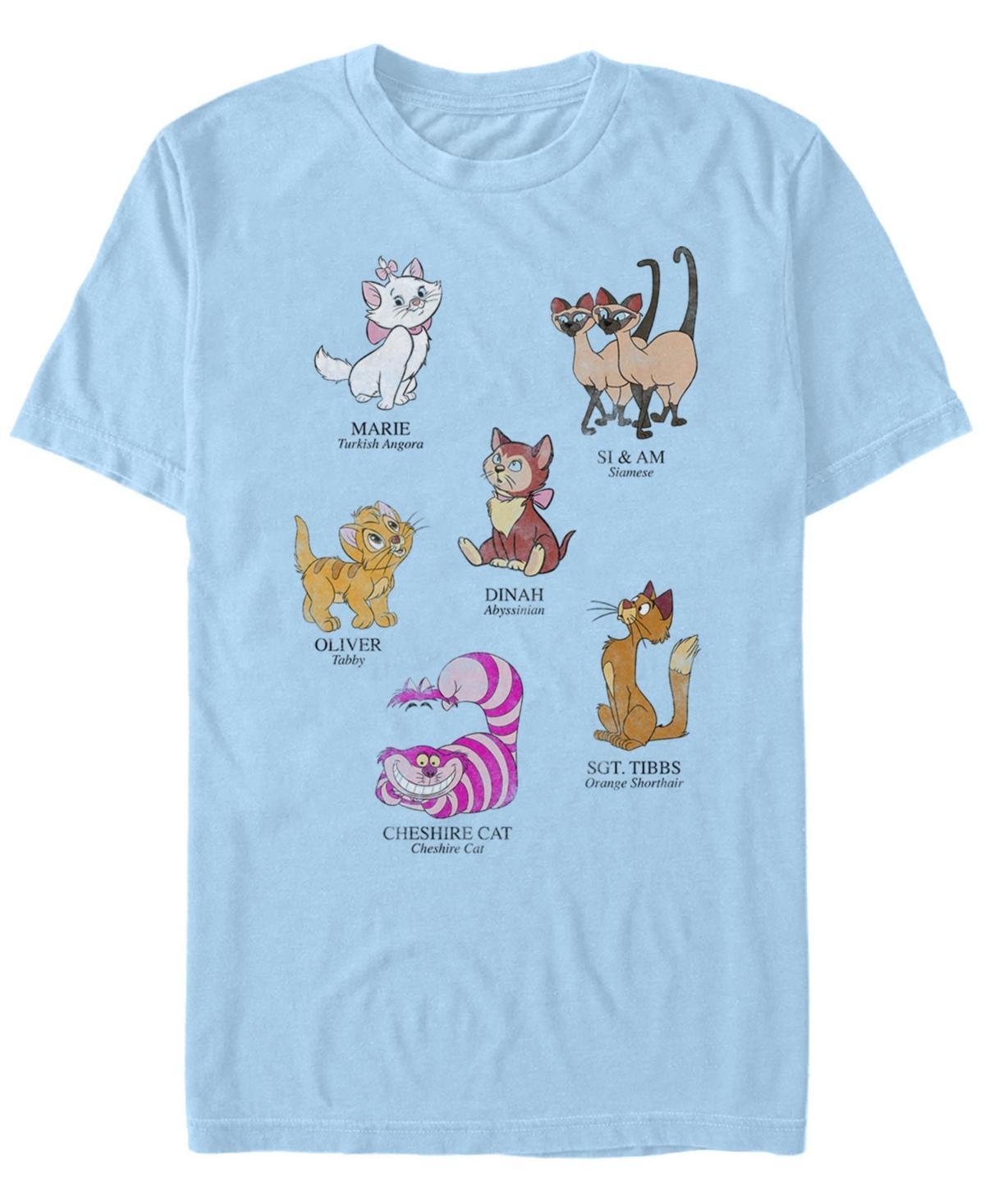 Disney's Mickey And Friends Men's Cat Names And Breeds Tee, Size: Small, Light Blue Product Image