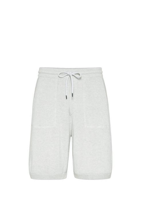BRUNELLO CUCINELLI Knitted Bermuda Shorts In Grey Product Image
