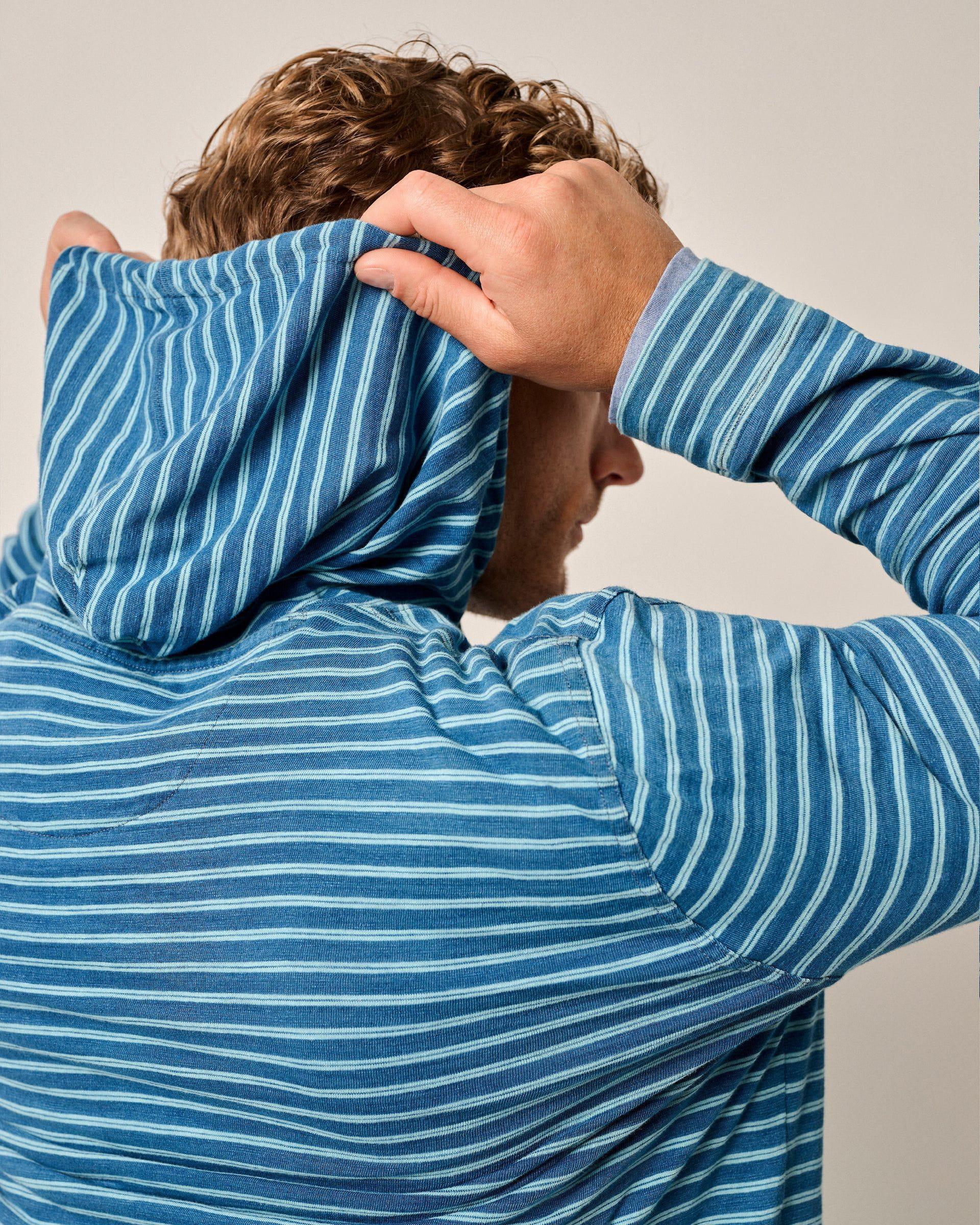 johnnie-O Zeus Striped Cotton Hoodie Product Image