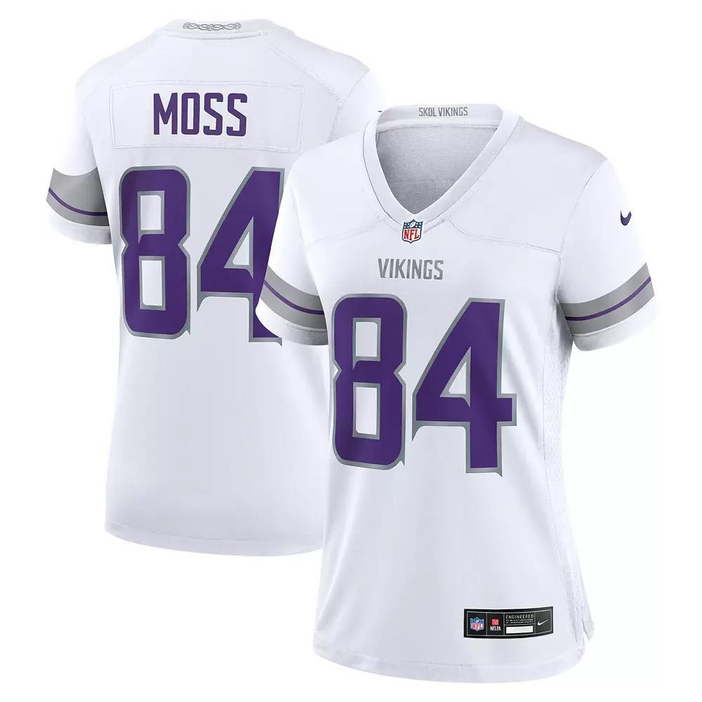 Women's Nike Randy Moss White Minnesota Vikings Alternate Retired Player Game Jersey, Size: Small Product Image