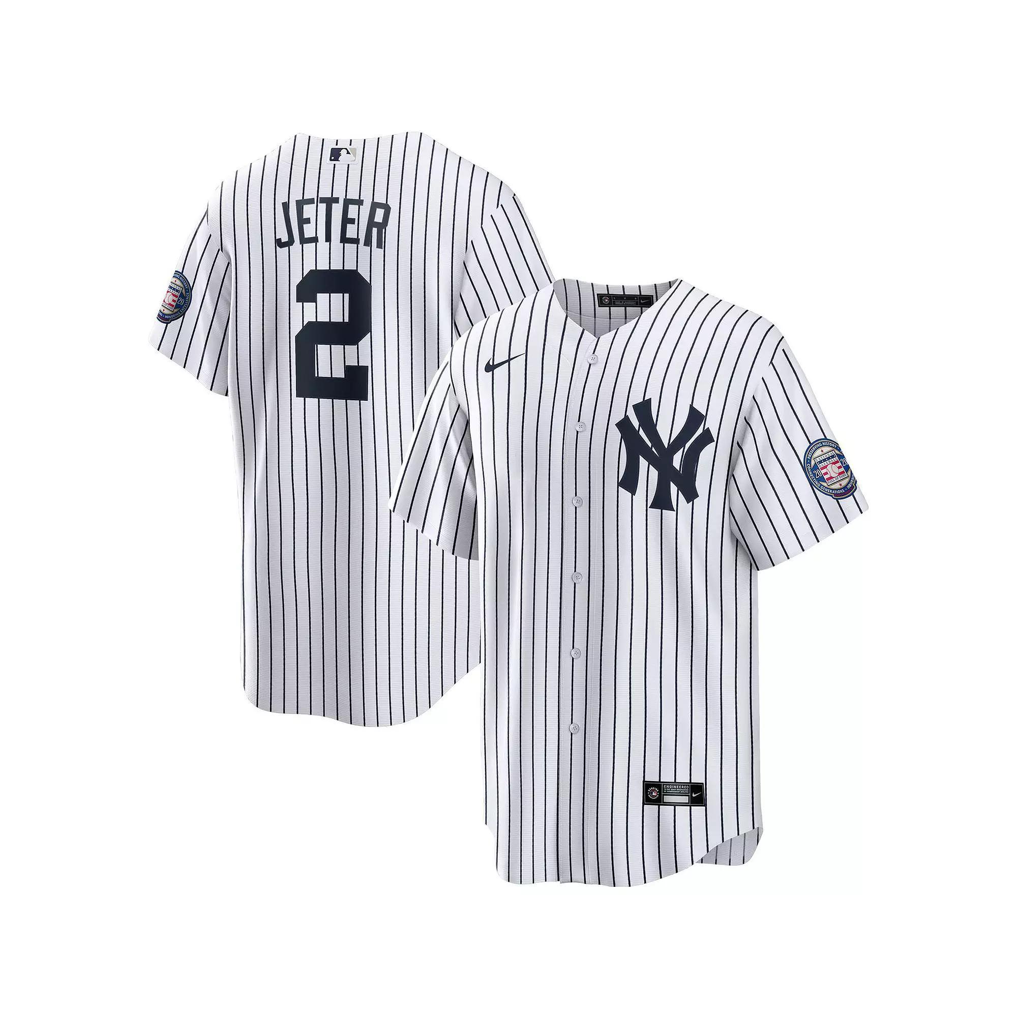 Mens Nike Derek Jeter /Navy New York Yankees 2020 Hall of Fame Induction Home Replica Player Name Jersey Product Image
