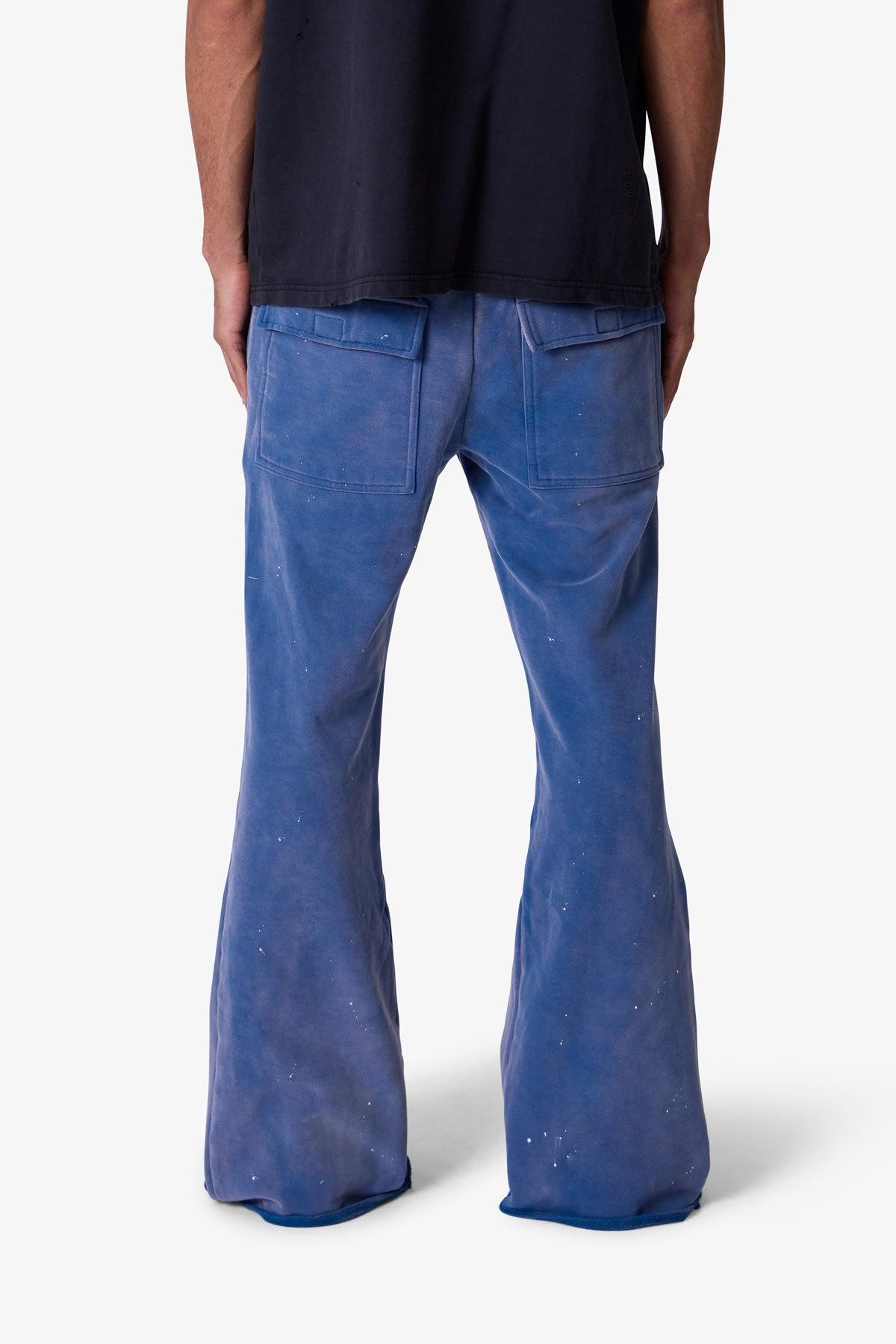 Zipper Flare Sweatpants - Blue Product Image