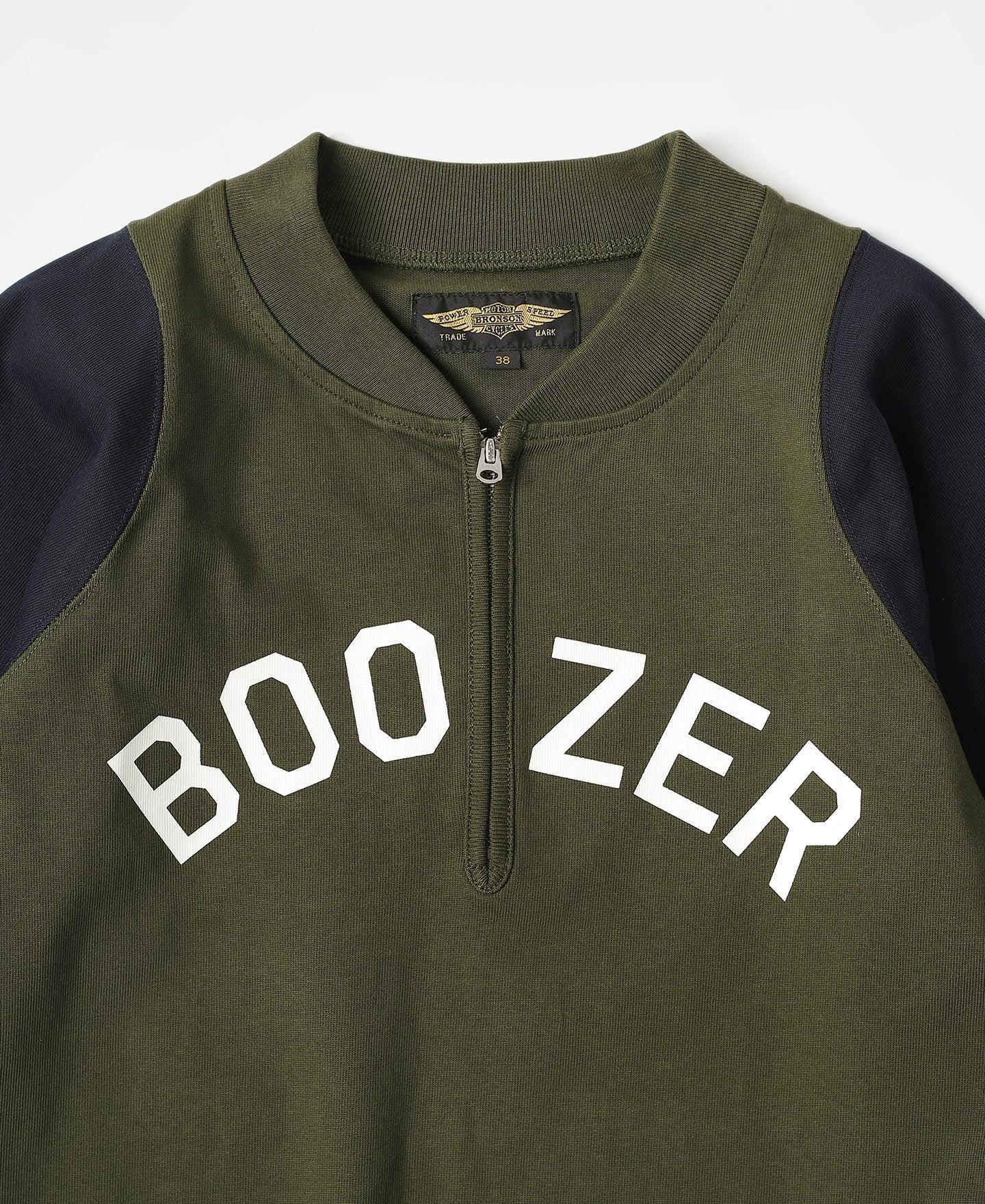 Quarter-Zip Rider Printed Long Sleeve T-Shirt - Olive Product Image