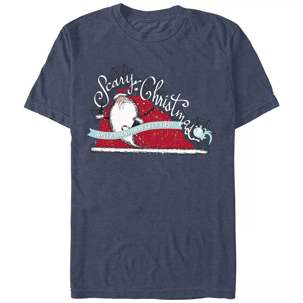 Disney's The Nightmare Before Christmas Scary Christmas Men's Graphic Tee, Size: Medium, Navy Grey Product Image