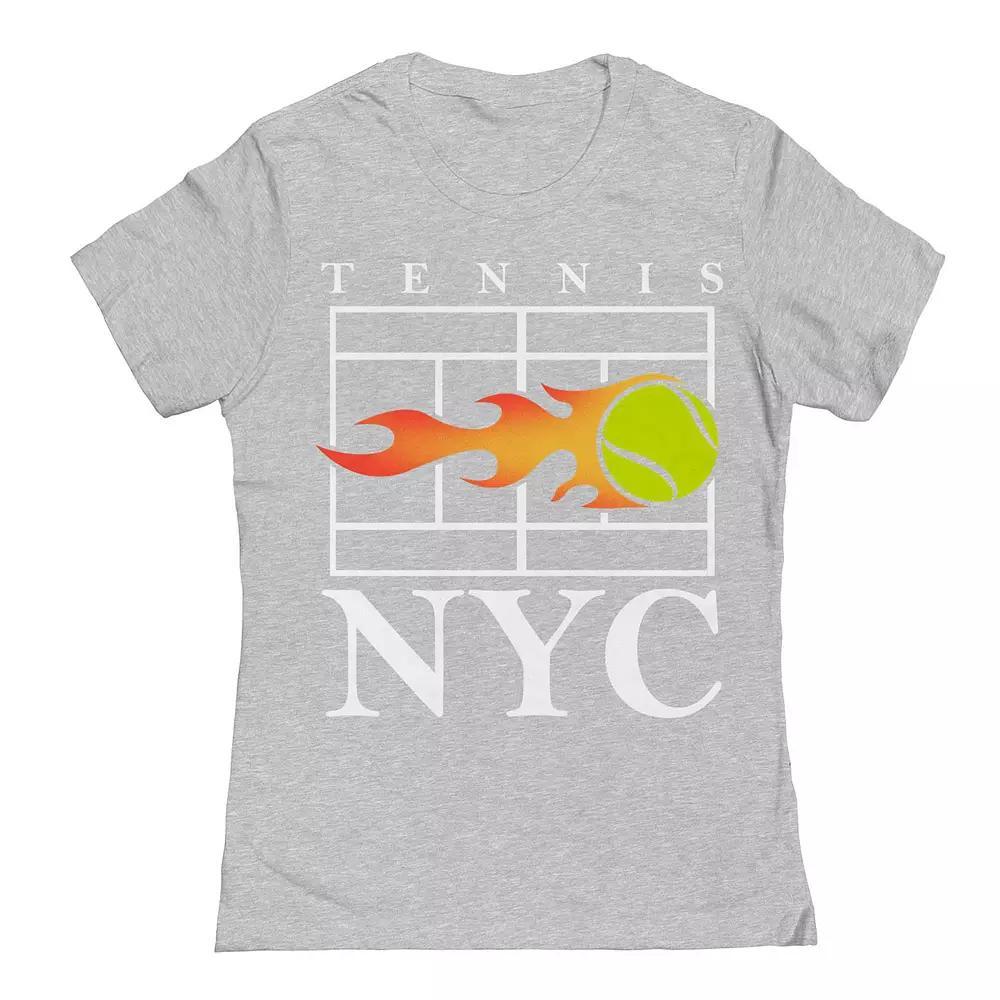 Junior's Nyc Tennis Womens Graphic Tee, Girl's, Size: Medium, Sport Gray Product Image