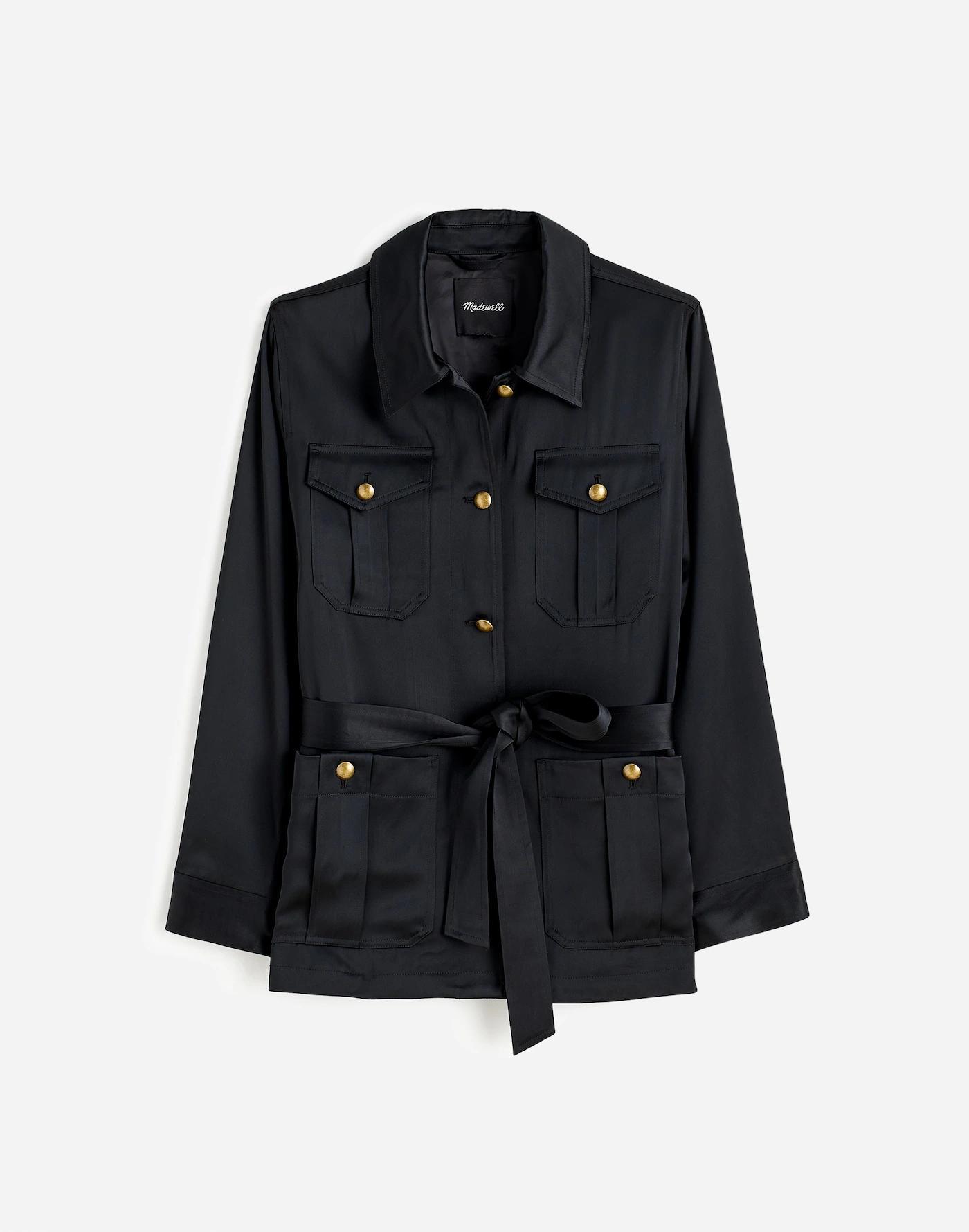 Plus Double-Faced Satin Safari Jacket Product Image