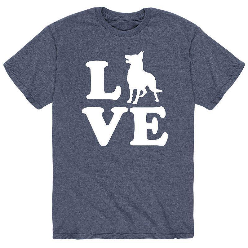 Men's Love German Shepherd Tee, Size: XL, Gray Product Image