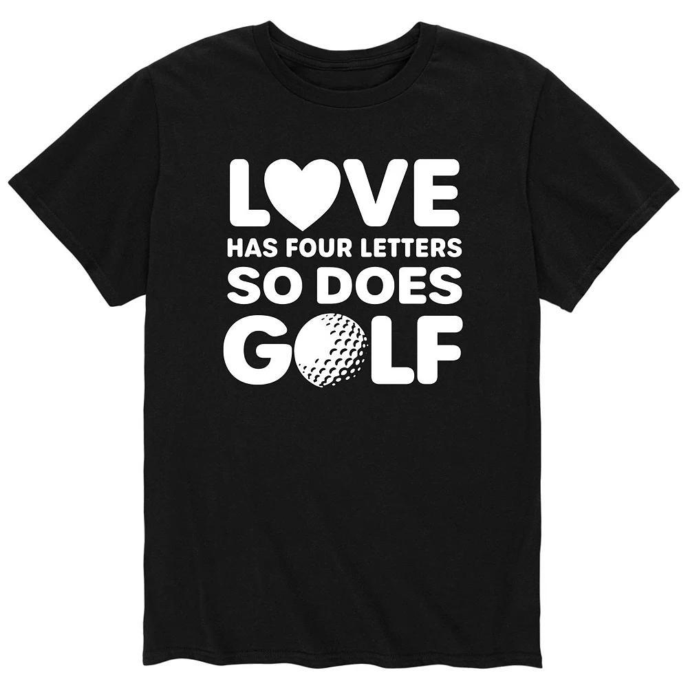 Mens Love Has Four Letters So Does Golf Valentines Day Tee Product Image