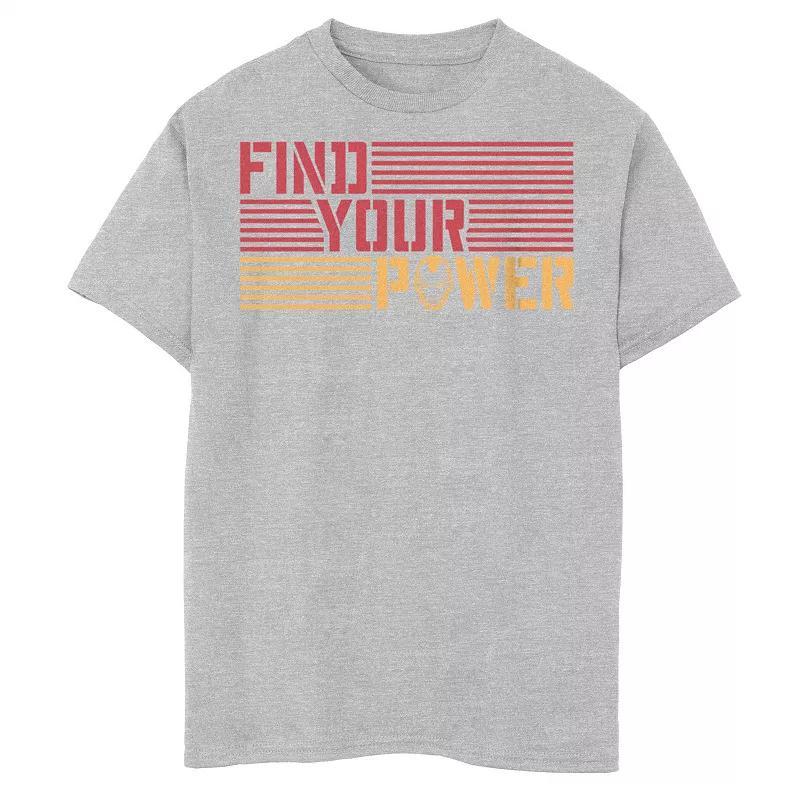 Boys 8-20 Marvel Iron Man Find Your Power Striped Text Graphic Tee, Boy's, Size: XL, Athletic Grey Product Image
