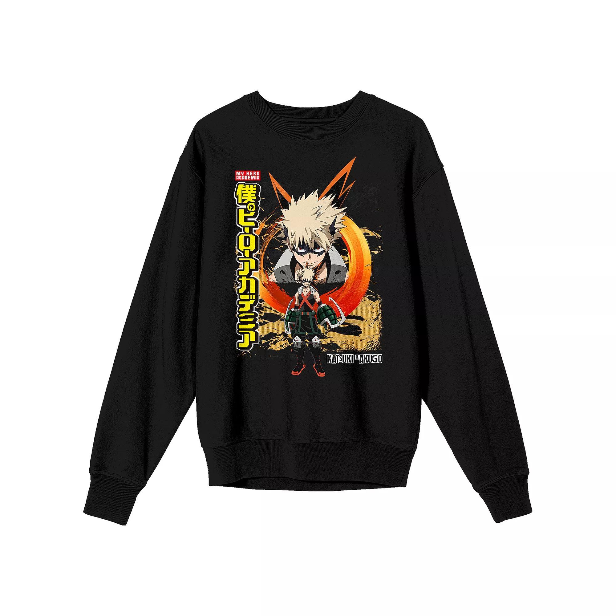 Men's My Hero Academia Bakugo Sweatshirt, Size: Small, Black Product Image