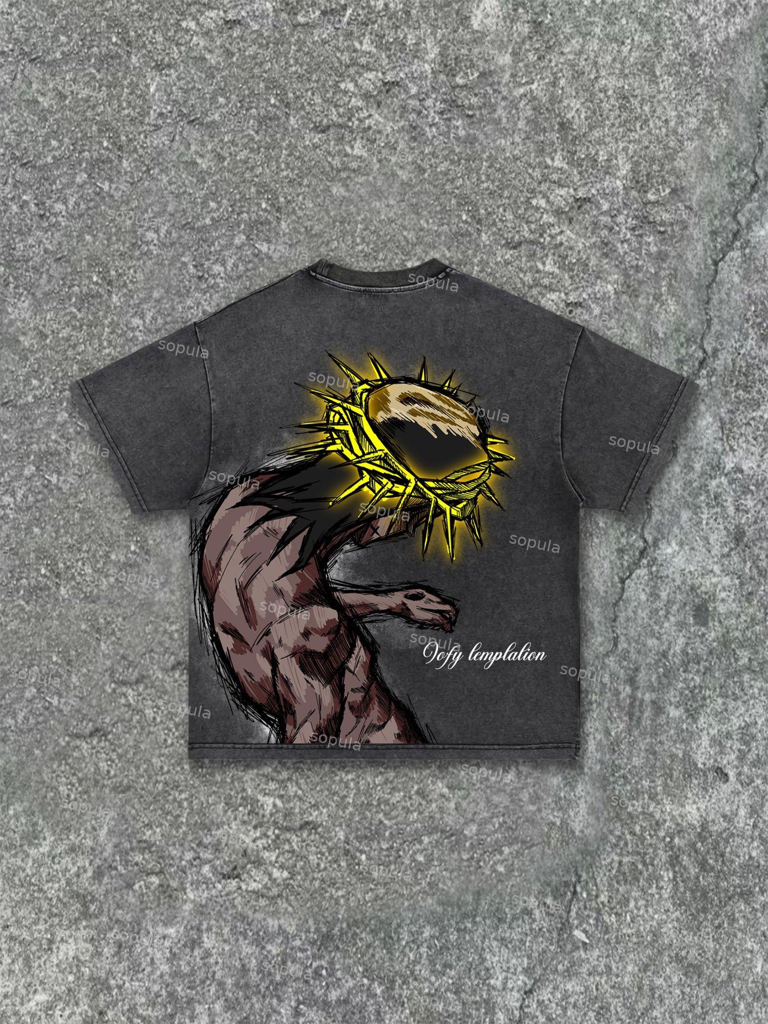 Jesus Is The Only Way Graphic Acid Wash T-shirt Product Image