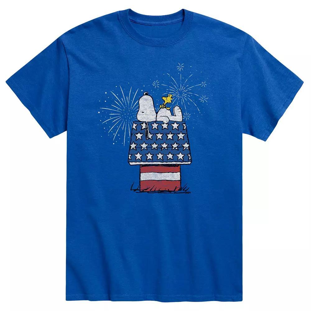 Mens Peanuts Snoopy Dog House Fireworks Tee Product Image