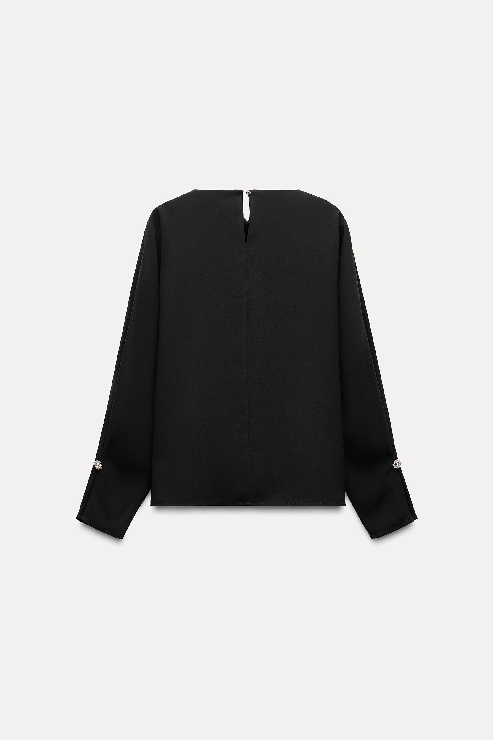 BLOUSE WITH JEWEL BUTTON Product Image
