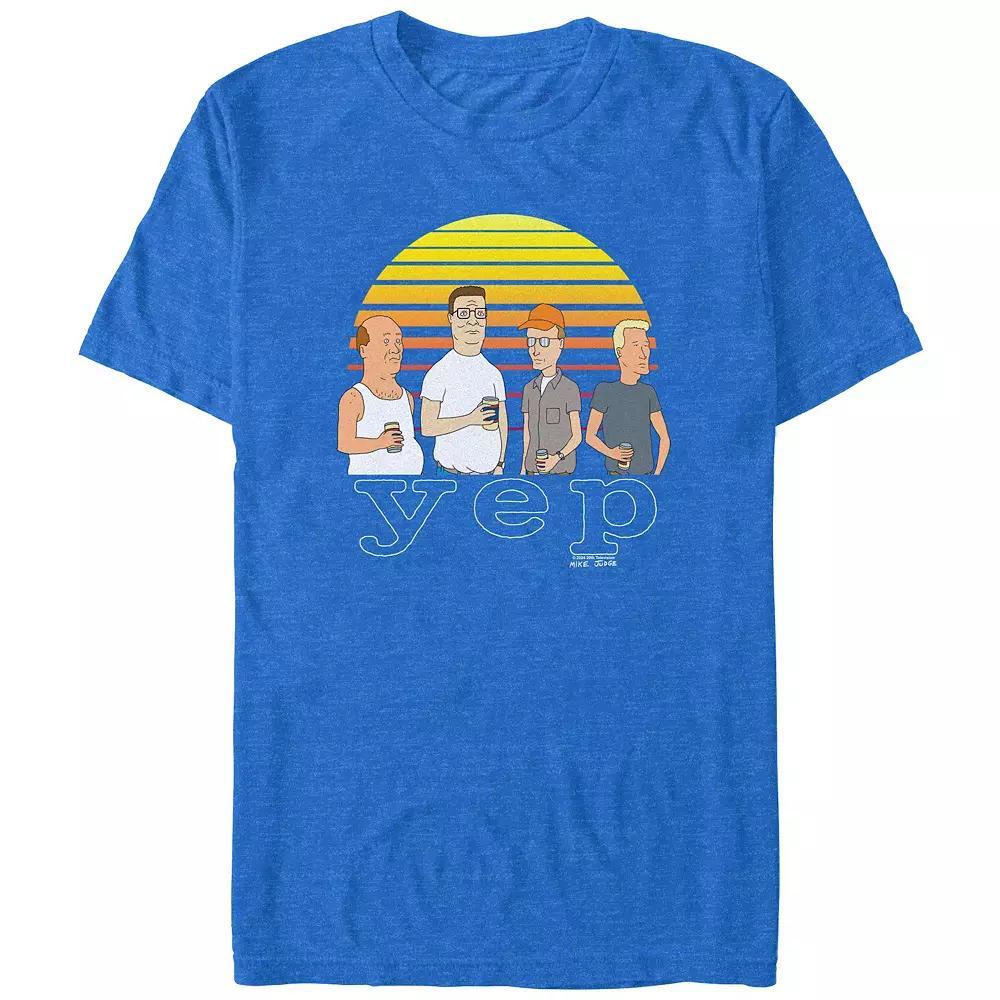 Men's King Of The Hill Yep Sunset Graphic Tee, Size: Small, Royal Grey Product Image